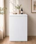 Modulo cucina ESSENTIAL in cartone, largo 60 cm, con frontale bianco liscio e pannello superiore bianco