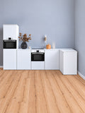 Cucina angolare ESSENTIAL bianca in cartone 300 × 120 cm con colonna